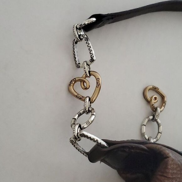 BRIGHTON Metallic Bronze Leather Small Hobo Bag‎ - Picture 3 of 9